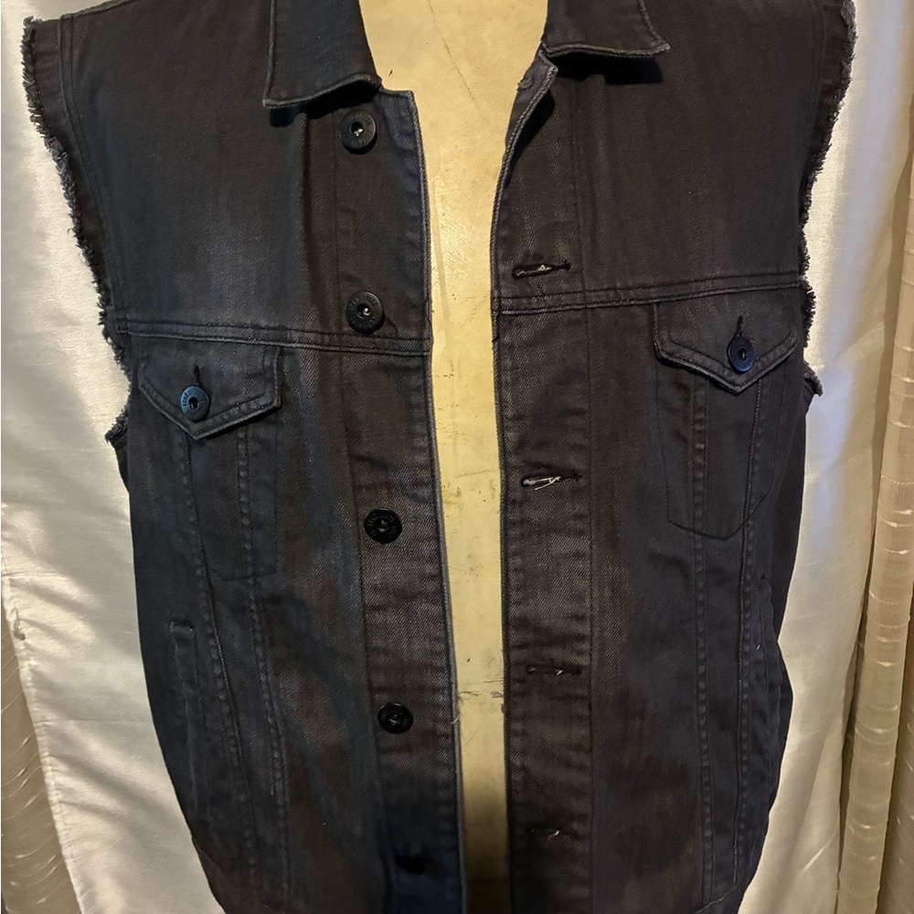 Men's Black Rare! Ecko Untld Denim Vest Jacket Size XXL